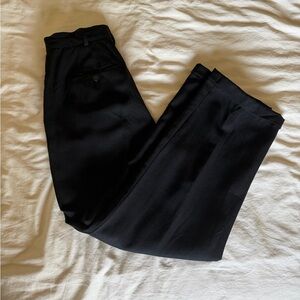 Black Wool High Waisted Dress Pants